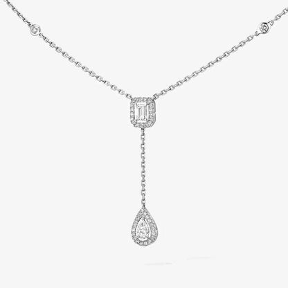 [NOBLE AURA]Gold Diamond Tie Necklace