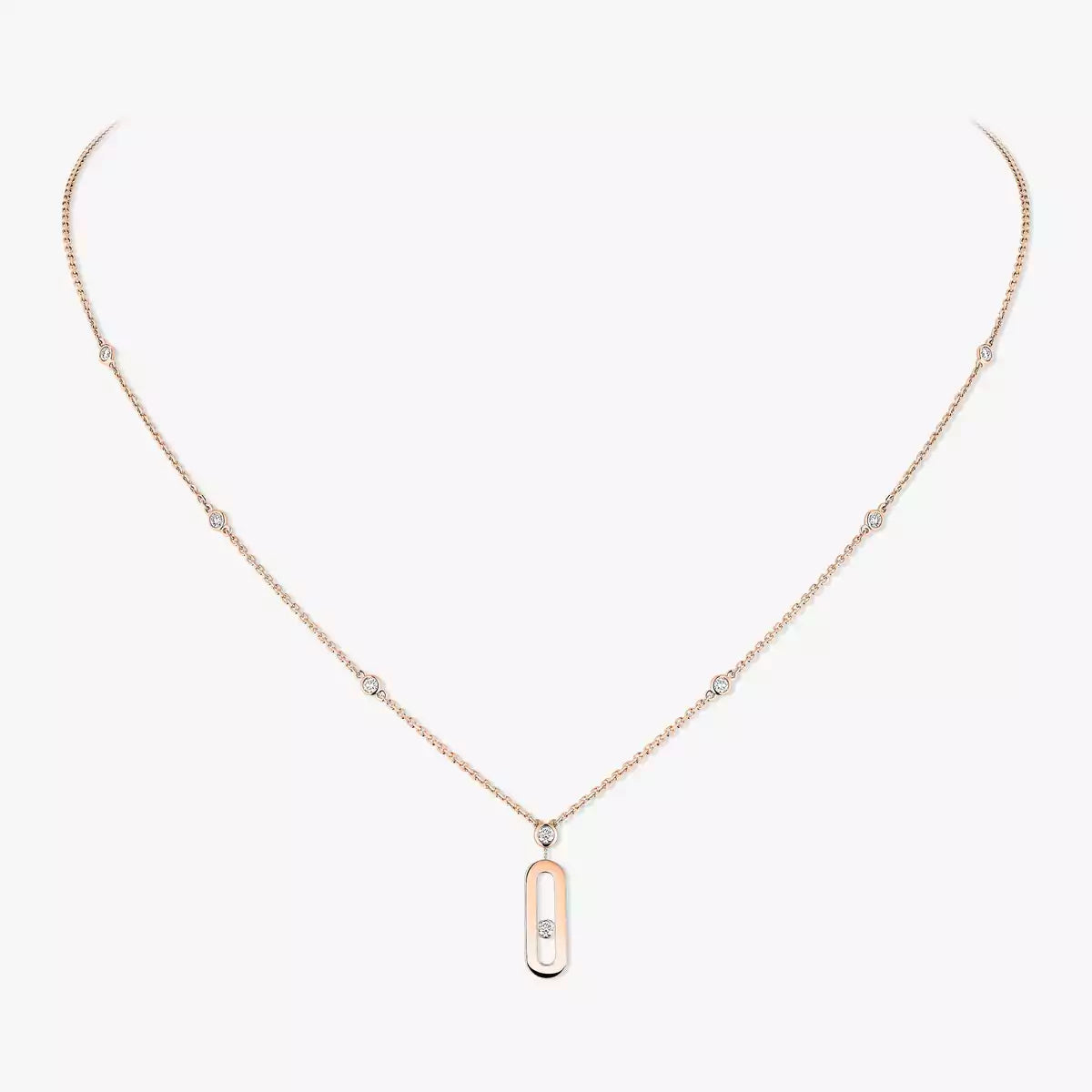 [NOBLE AURA] Move Uno Gold Diamond Long Necklace