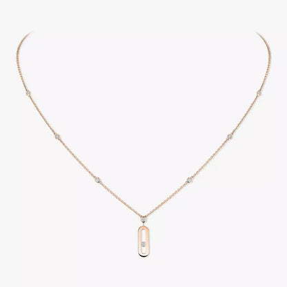[NOBLE AURA] Move Uno Gold Diamond Long Necklace