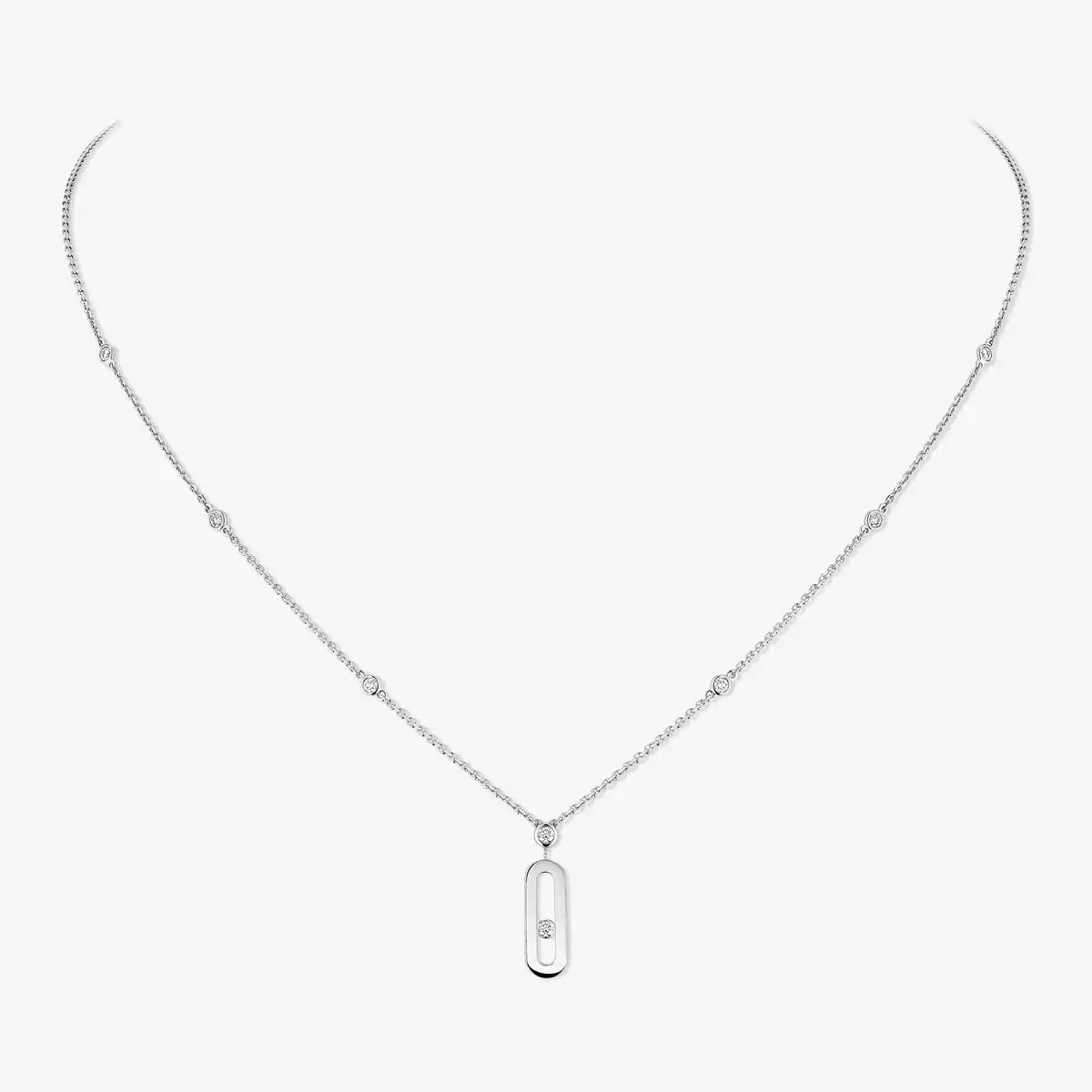 [NOBLE AURA] Move Uno Gold Diamond Long Necklace