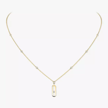 [NOBLE AURA] Move Uno Gold Diamond Long Necklace