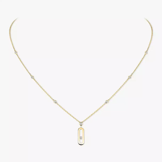 [NOBLE AURA] Move Uno Gold Diamond Long Necklace