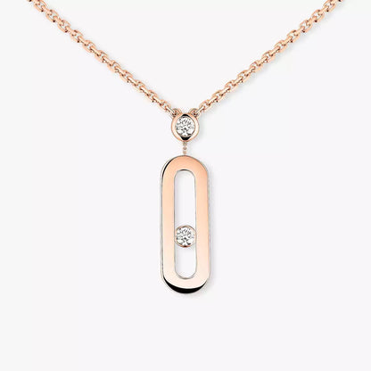 [NOBLE AURA] Move Uno Gold Diamond Long Necklace