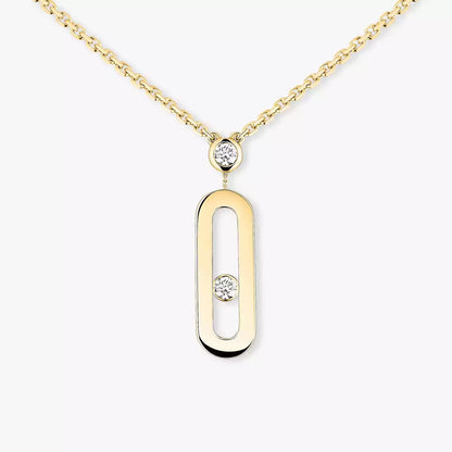 [NOBLE AURA] Move Uno Gold Diamond Long Necklace
