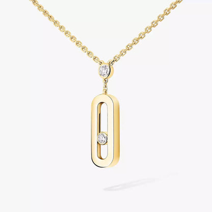 [NOBLE AURA] Move Uno Gold Diamond Long Necklace