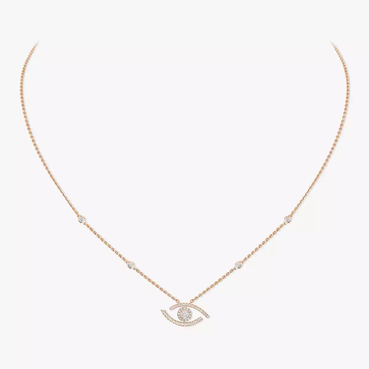 [NOBLE AURA]Pave_ Diamond Necklace Lucky Eye