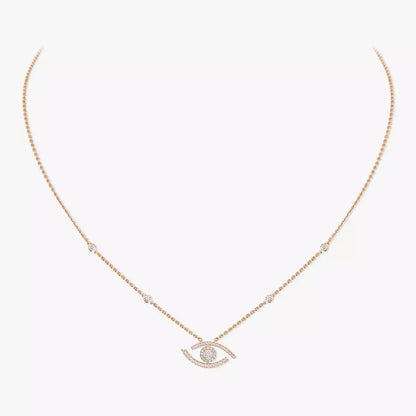[NOBLE AURA]Pave_ Diamond Necklace Lucky Eye