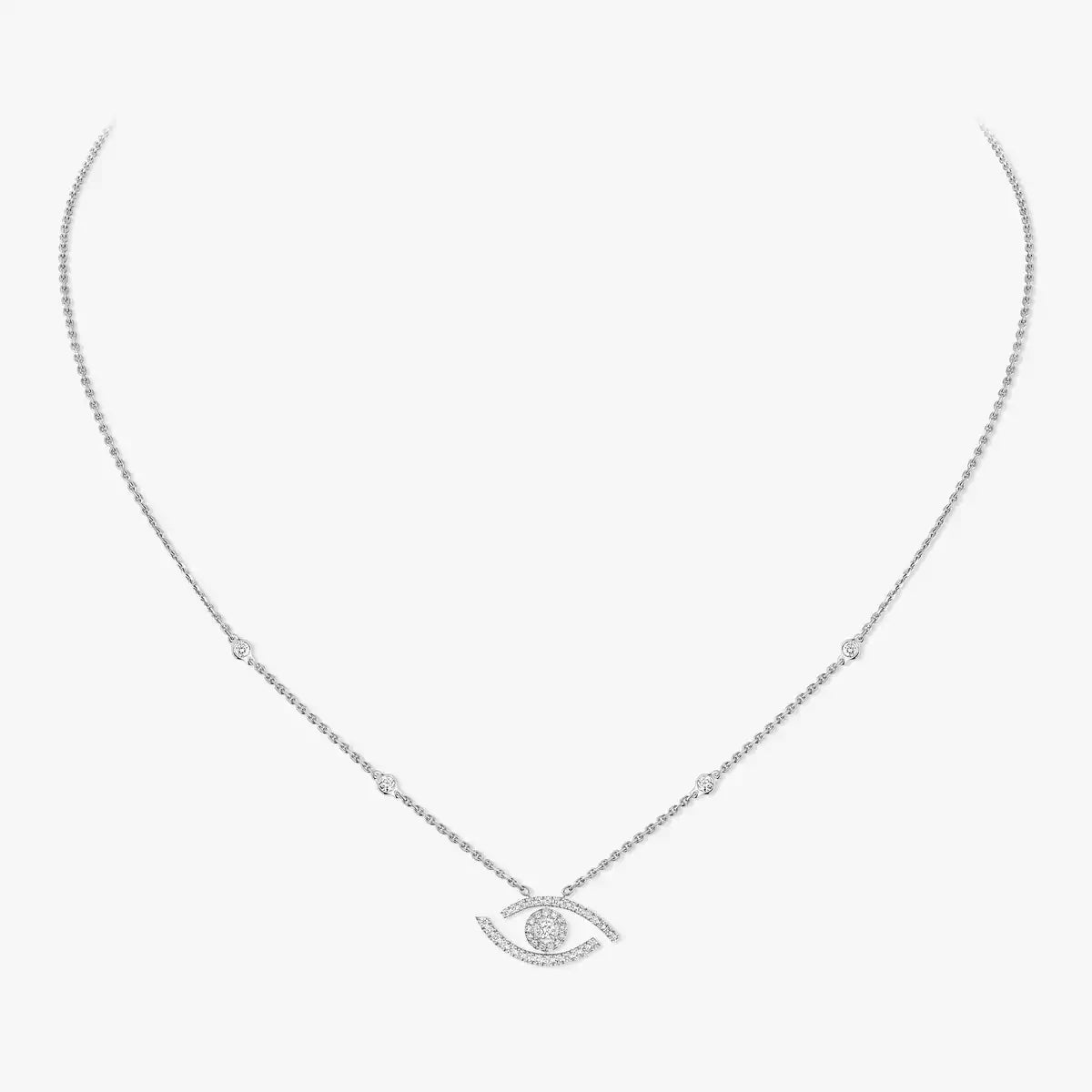 [NOBLE AURA]Pave_ Diamond Necklace Lucky Eye