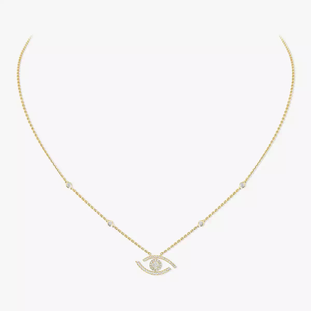 [NOBLE AURA]Pave_ Diamond Necklace Lucky Eye