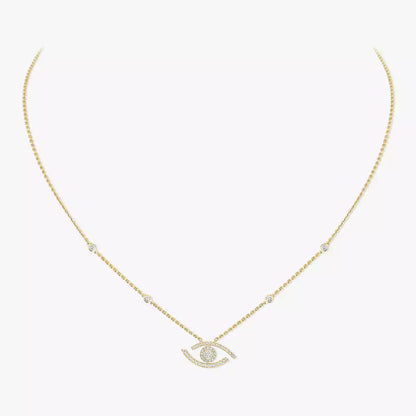 [NOBLE AURA]Pave_ Diamond Necklace Lucky Eye