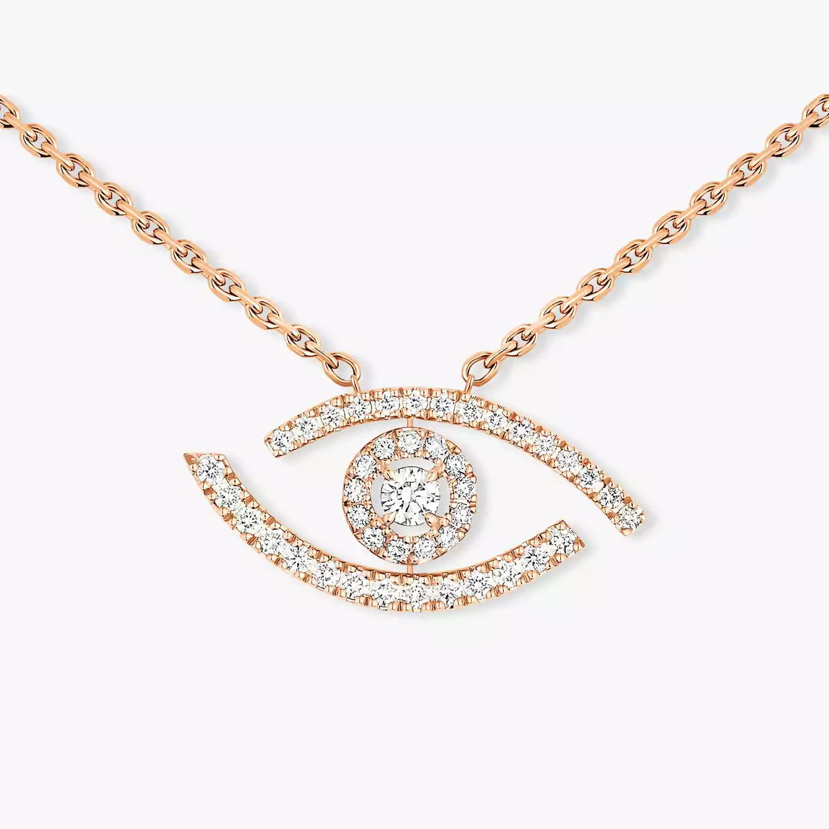 [NOBLE AURA]Pave_ Diamond Necklace Lucky Eye