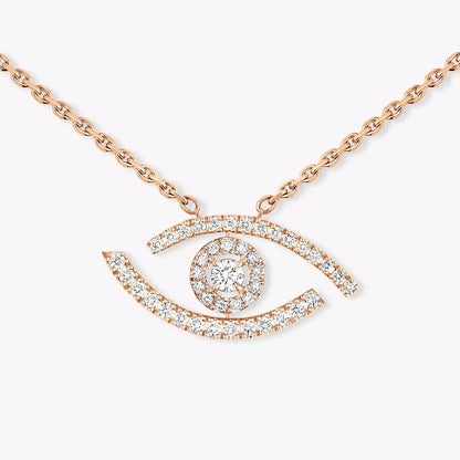 [NOBLE AURA]Pave_ Diamond Necklace Lucky Eye