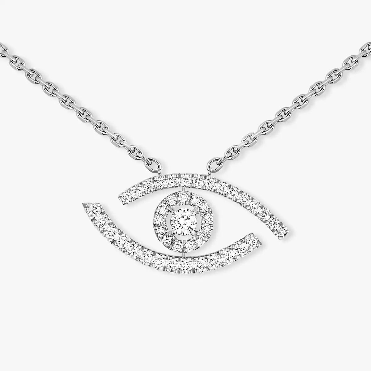 [NOBLE AURA]Pave_ Diamond Necklace Lucky Eye