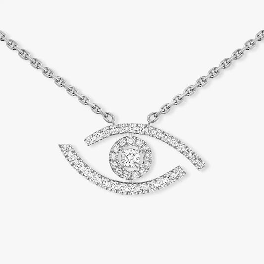 [NOBLE AURA]Pave_ Diamond Necklace Lucky Eye