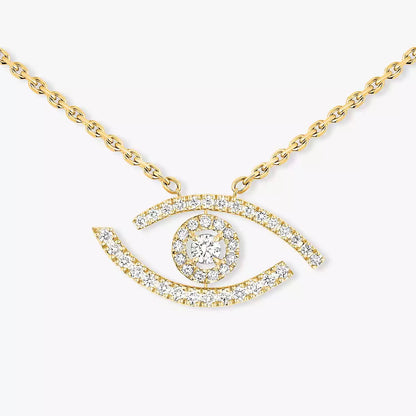 [NOBLE AURA]Pave_ Diamond Necklace Lucky Eye