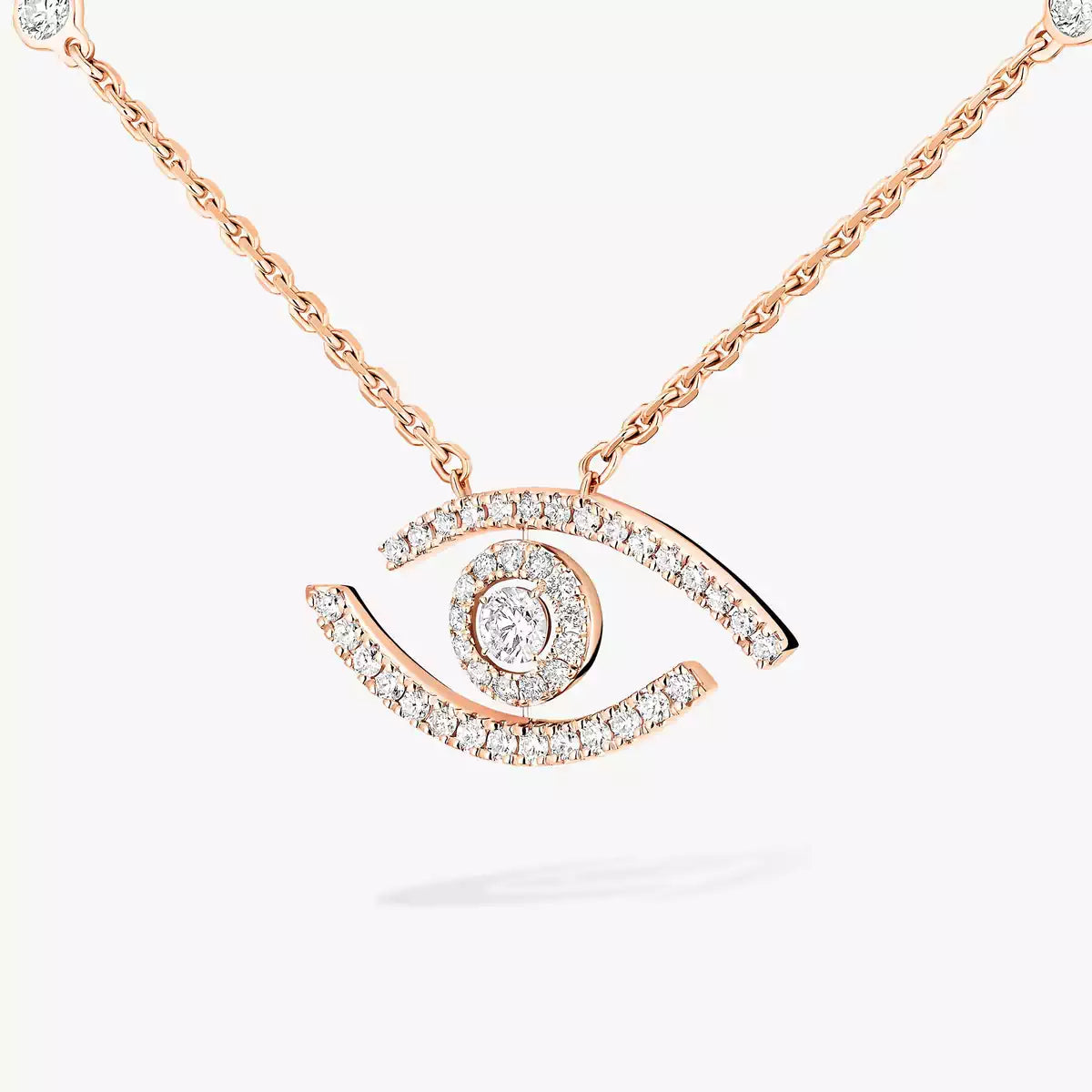[NOBLE AURA]Pave_ Diamond Necklace Lucky Eye