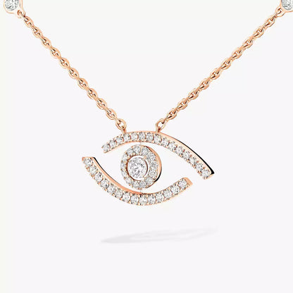 [NOBLE AURA]Pave_ Diamond Necklace Lucky Eye