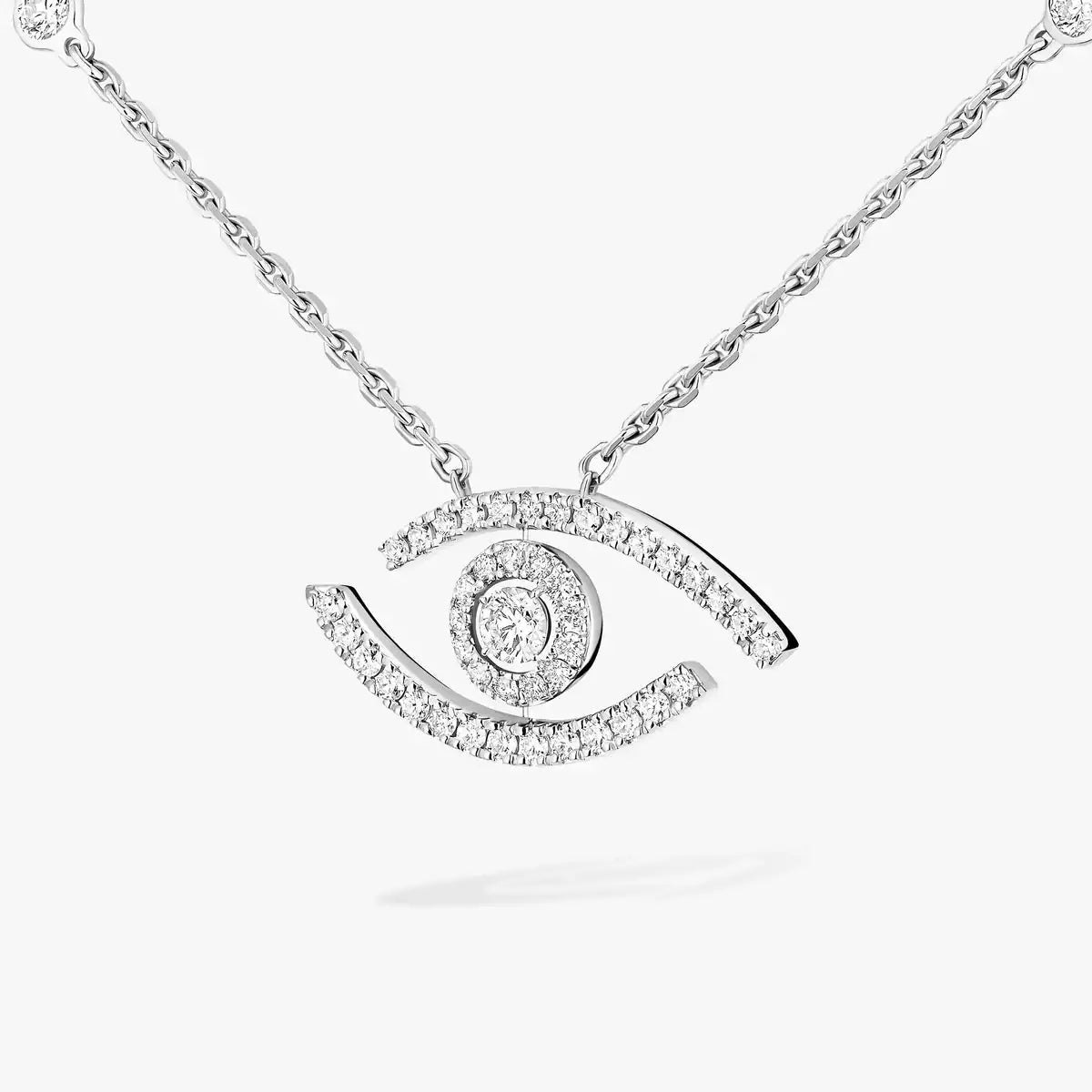 [NOBLE AURA]Pave_ Diamond Necklace Lucky Eye