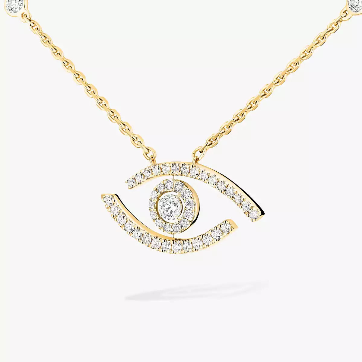 [NOBLE AURA]Pave_ Diamond Necklace Lucky Eye