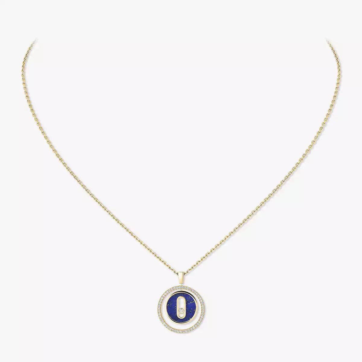 [NOBLE AURA]Lucky Move Diamond Necklace in Rose Gold and White Mother-of-Pearl