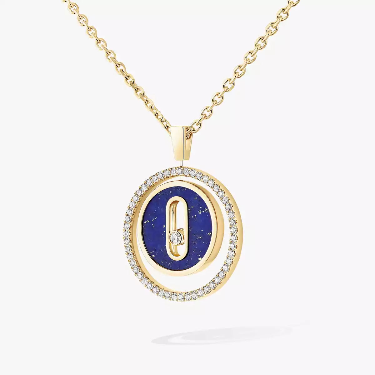 [NOBLE AURA]Lucky Move Diamond Necklace in Rose Gold and White Mother-of-Pearl
