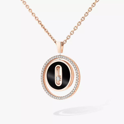 [NOBLE AURA]Lucky Move Diamond Necklace in Rose Gold and White Mother-of-Pearl