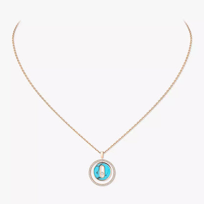 [NOBLE AURA]Lucky Move Diamond Necklace in Rose Gold and White Mother-of-Pearl