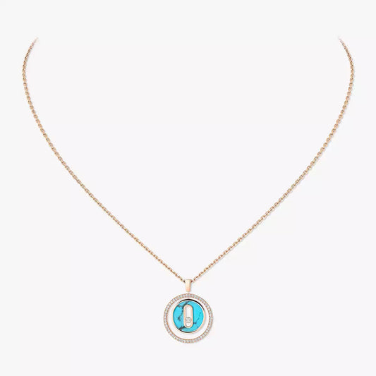 [NOBLE AURA]Lucky Move Diamond Necklace in Rose Gold and White Mother-of-Pearl