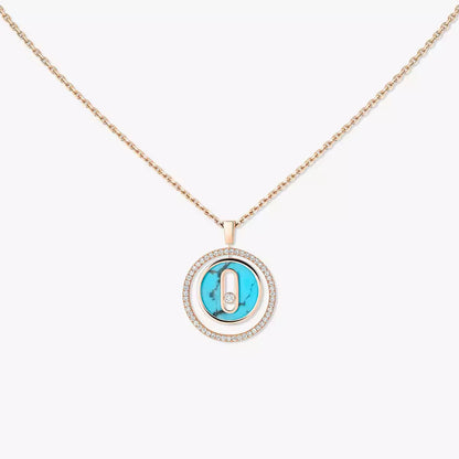 [NOBLE AURA]Lucky Move Diamond Necklace in Rose Gold and White Mother-of-Pearl