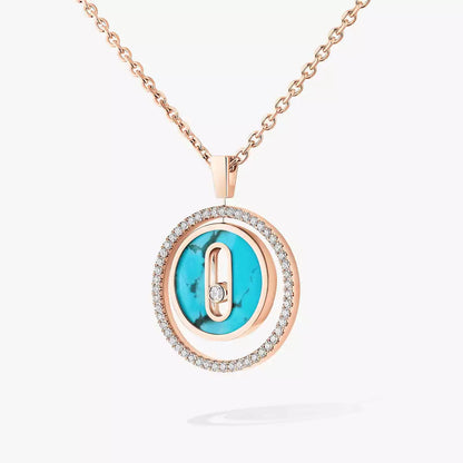 [NOBLE AURA]Lucky Move Diamond Necklace in Rose Gold and White Mother-of-Pearl