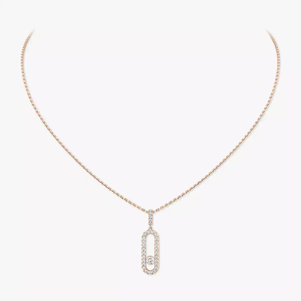 [NOBLE AURA]Move Uno Diamond Necklace in Rose Gold