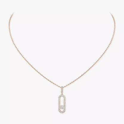 [NOBLE AURA]Move Uno Diamond Necklace in Rose Gold