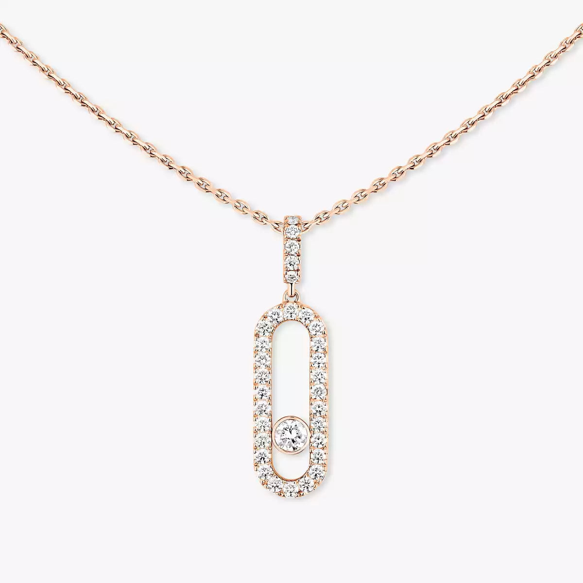 [NOBLE AURA]Move Uno Diamond Necklace in Rose Gold