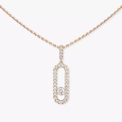 [NOBLE AURA]Move Uno Diamond Necklace in Rose Gold