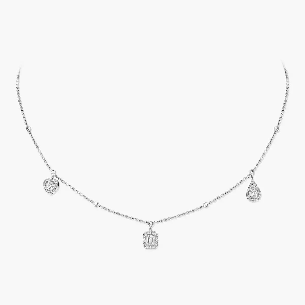 [NOBLE AURA]My Twin Diamond Necklace in Silver