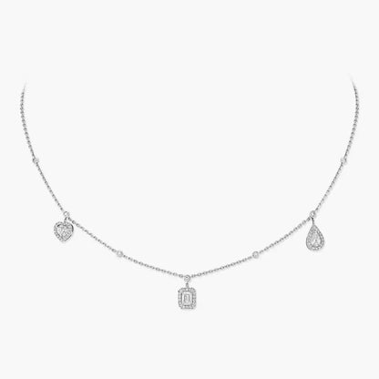 [NOBLE AURA]My Twin Diamond Necklace in Silver
