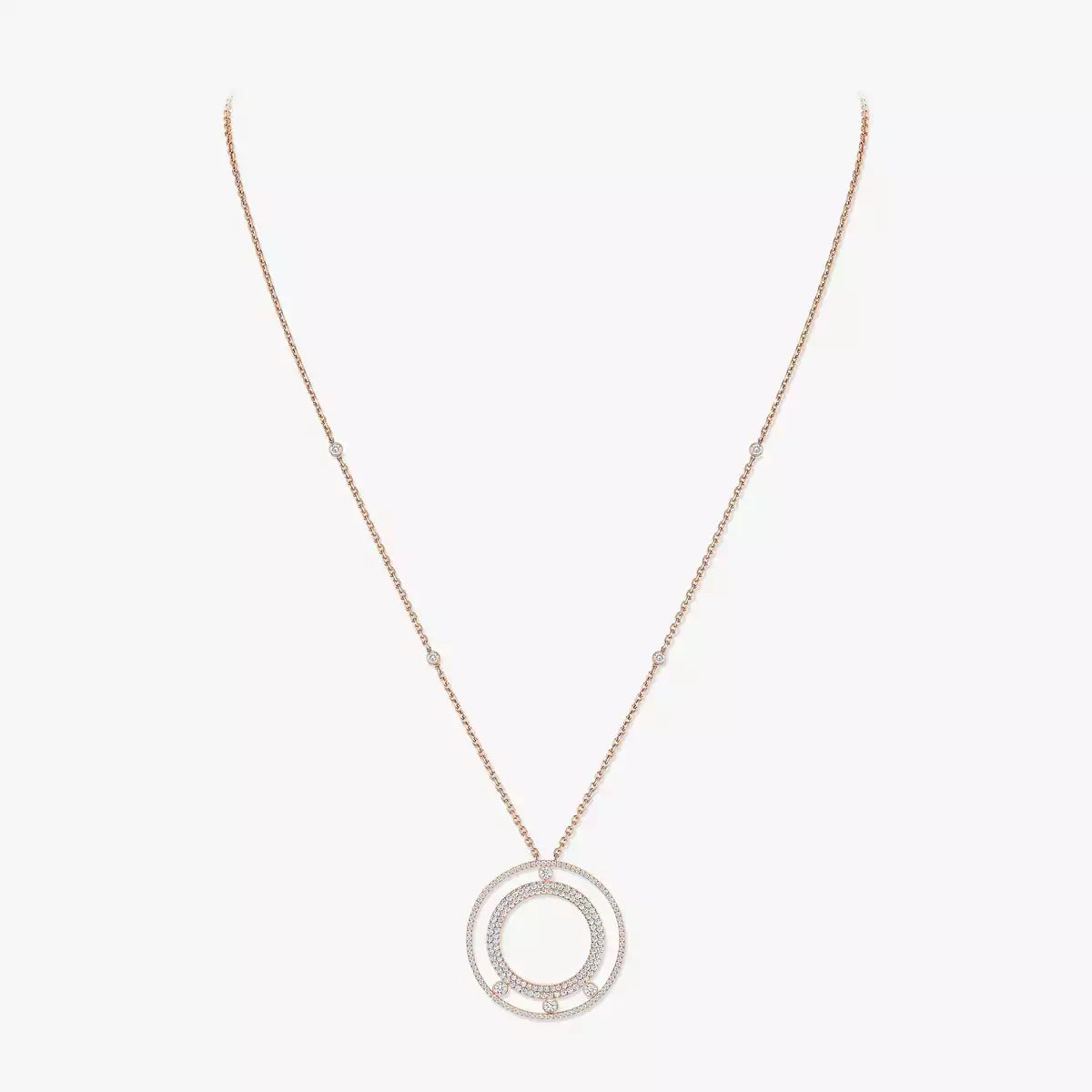 [NOBLE AURA]Move Romane Long Pave_-Set Diamond Necklace