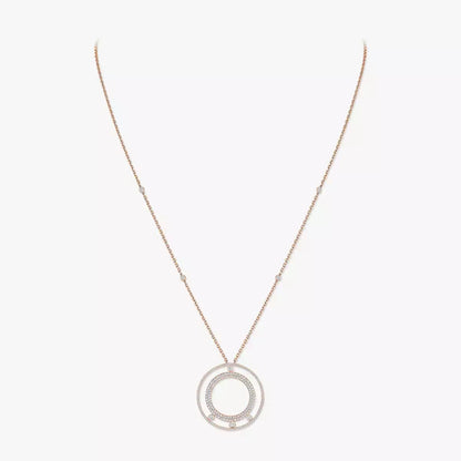 [NOBLE AURA]Move Romane Long Pave_-Set Diamond Necklace