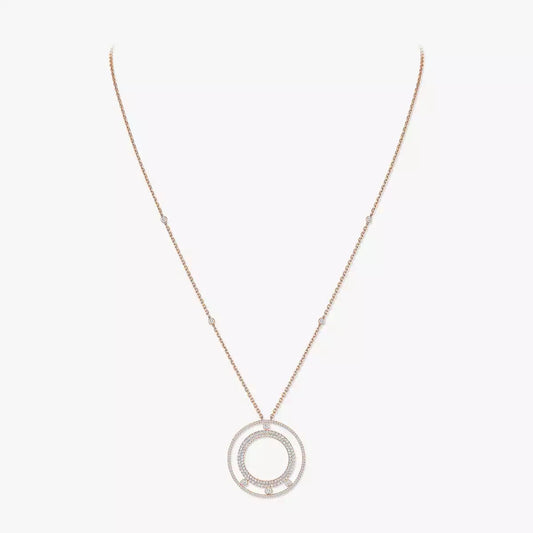 [NOBLE AURA]Move Romane Long Pave_-Set Diamond Necklace