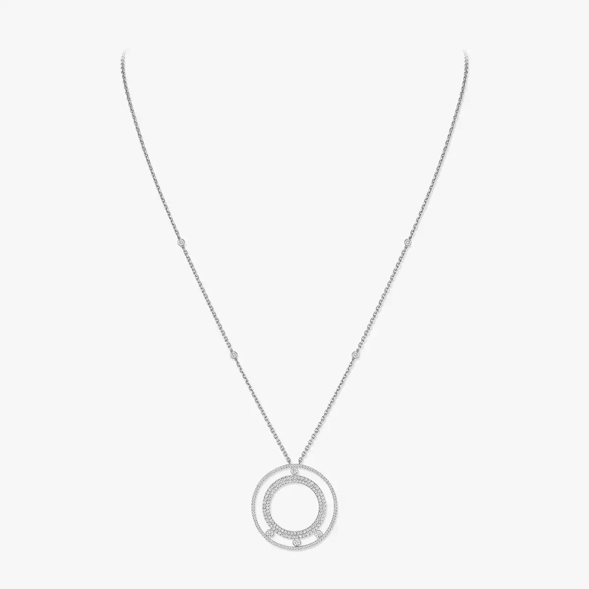 [NOBLE AURA]Move Romane Long Pave_-Set Diamond Necklace