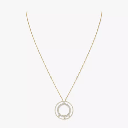[NOBLE AURA]Move Romane Long Pave_-Set Diamond Necklace