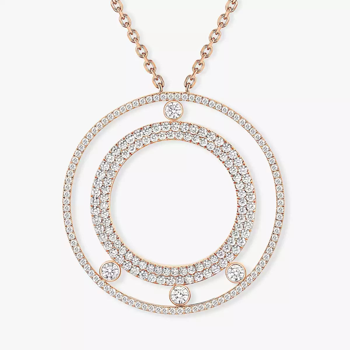 [NOBLE AURA]Move Romane Long Pave_-Set Diamond Necklace