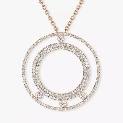 [NOBLE AURA]Move Romane Long Pave_-Set Diamond Necklace