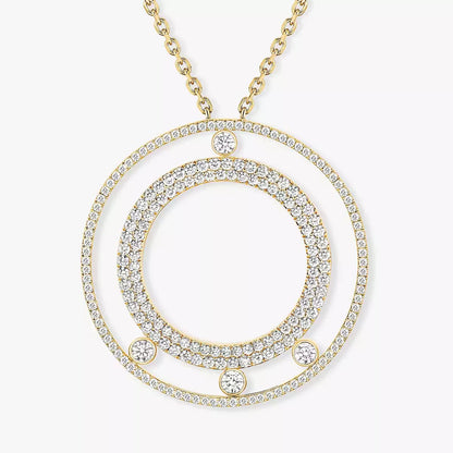 [NOBLE AURA]Move Romane Long Pave_-Set Diamond Necklace