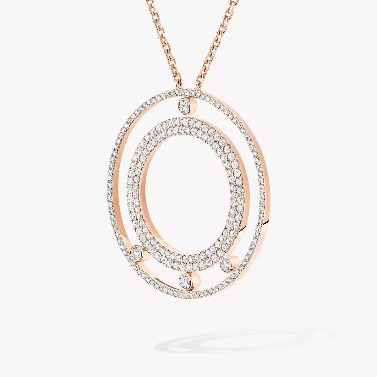 [NOBLE AURA]Move Romane Long Pave_-Set Diamond Necklace