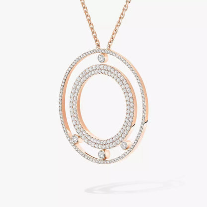 [NOBLE AURA]Move Romane Long Pave_-Set Diamond Necklace