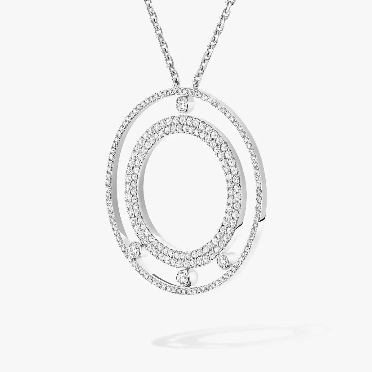[NOBLE AURA]Move Romane Long Pave_-Set Diamond Necklace
