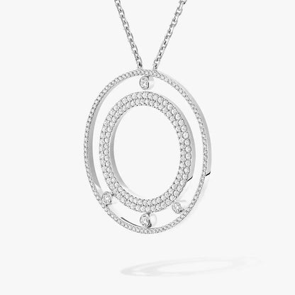 [NOBLE AURA]Move Romane Long Pave_-Set Diamond Necklace
