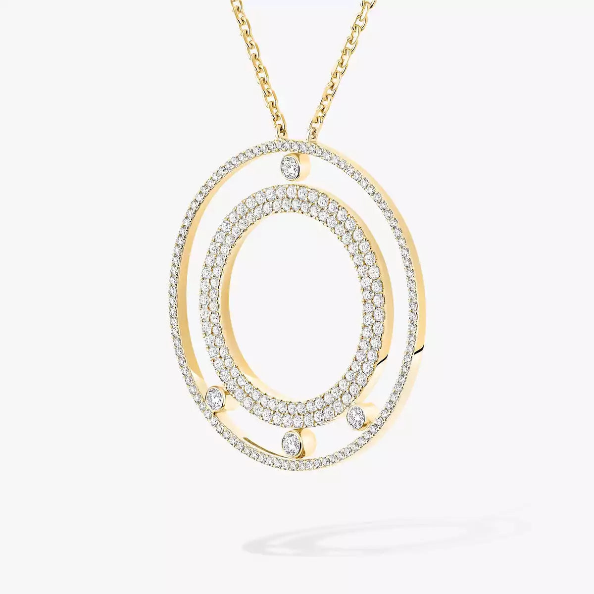 [NOBLE AURA]Move Romane Long Pave_-Set Diamond Necklace
