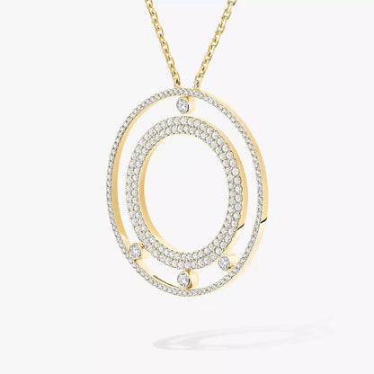 [NOBLE AURA]Move Romane Long Pave_-Set Diamond Necklace
